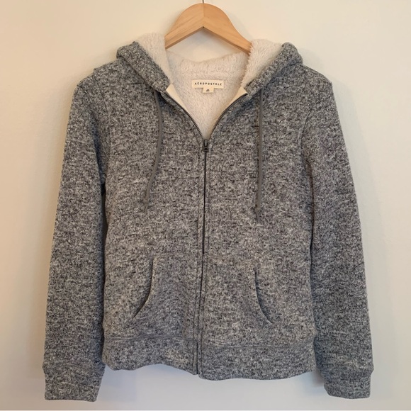 Aeropostale Jackets & Blazers - Aeropostale Faux Fur Lined Zip Up Hoodie Size 0-2